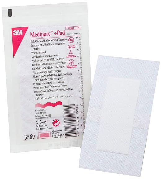 3M Medipore Adhesive Wound Dressing 3.5in x 6in Sold By