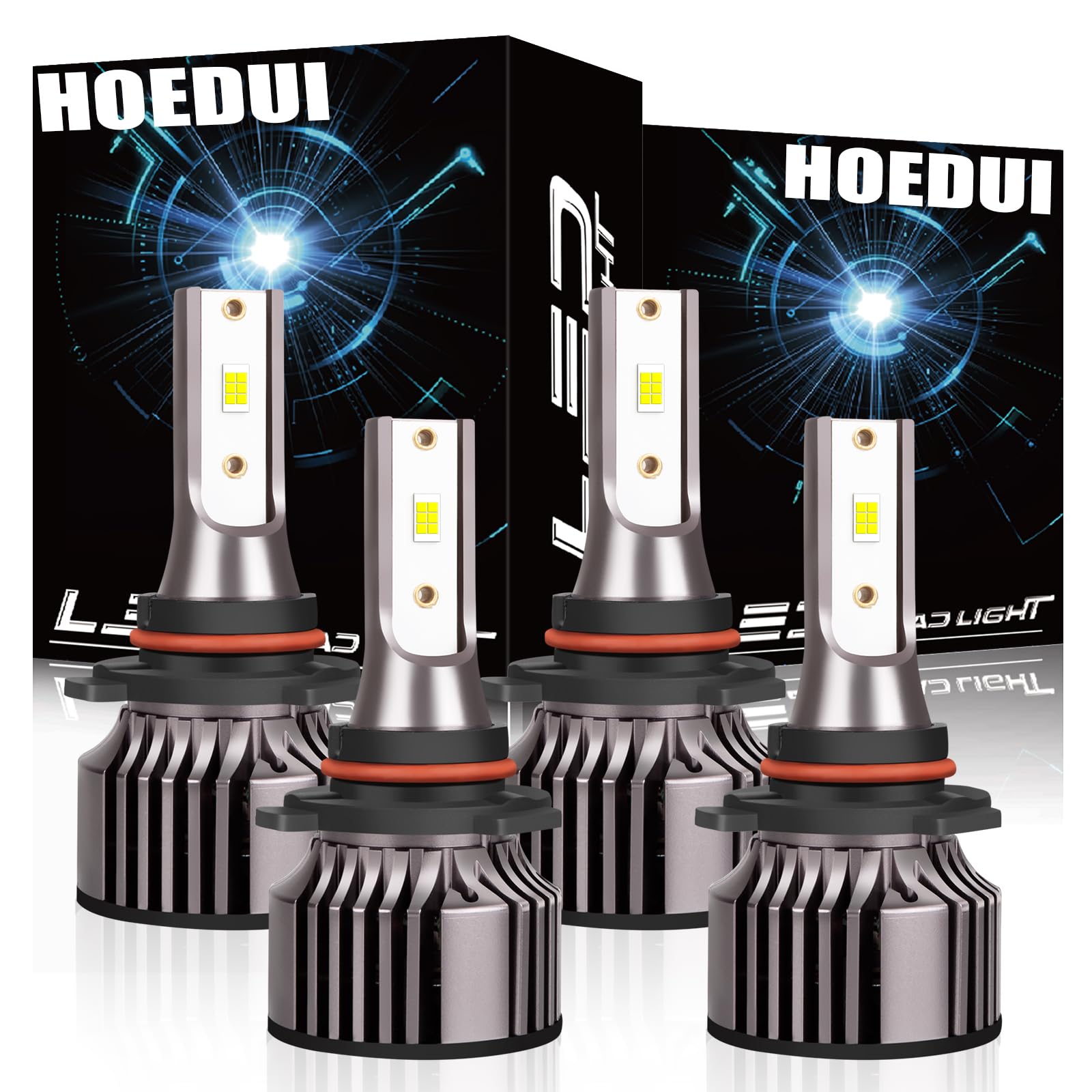Photo 1 of HOEDUI For Toyota Camry 1993-2006 Light Bulbs, 500% Brightness High and Low Beam Light Bulbs, Plug and Play,6500K Cool White, 30000LM Super Bright, IP68 Waterproof, Superfocused Beam Mode, Pack of 4