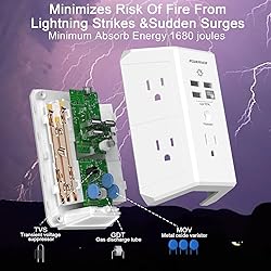 Multi Plug Outlet Surge Protector, POWERIVER