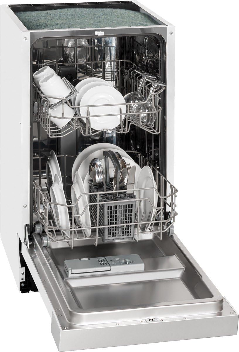 Exquisit Einbau-Geschirrspüler EGSP 1009 E/B | Teilintegriert, Einbaugerät | 9 Maßgedecke | Weiß