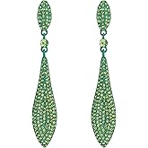 EVER FAITH Austrian Crystal Wedding Prom Jewelry Double Waterdrop Bridal Party Pierced Dangle Earrings for Women