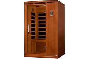 DYNAMIC SAUNAS Venice Elite 2-Person Ultra Low EMF FAR Infrared Sauna with Red Light Therapy & Bluetooth Speakers | Personal Indoor Dry Heat Sauna for Home & Gym – Made from Canadian Hemlock