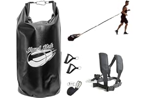SHRED PAK Resistance Training Sled - Weight Sled Harness & Handles - Extreme Workout for Athletes - Burn 3X The Calories - 4-Piece Kit for Gym, Home and, Outdoor