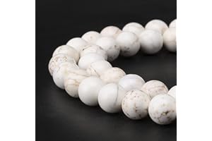 BRCbeads Howlite Gemstone Loose Beads Round 8mm Crystal Energy Stone Healing Power for Jewelry Making