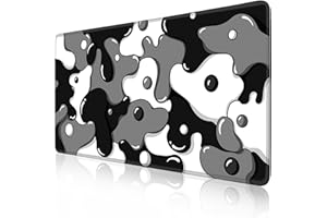 MEWOOCUE® Gaming Mouse Pad for Desk,Large Cute Black White Mousepad Laptop,Japanese Grey Anime Mouse Mat,Long XXL Waterproof Keyboard Pads,Big Non-Slip Mouse Pads for Game Office Home（31.5 x 15.7 in）