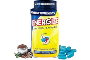 iSatori Energize Caffeine Pills - Fast Acting All-Day Energy Supplement with Time Release Caffeine & Natural Nootropic Support - No Jitters or Crash - Energy Vitamins for Men and Women - (84 Tablets)