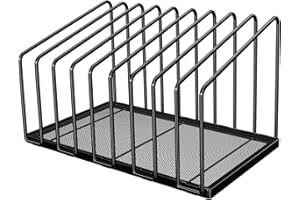 Ekisemio Desktop File Sorter Organizer, 9 Section Vertical File Holder Mesh Metal Desk Organizer for Home, Office, Black