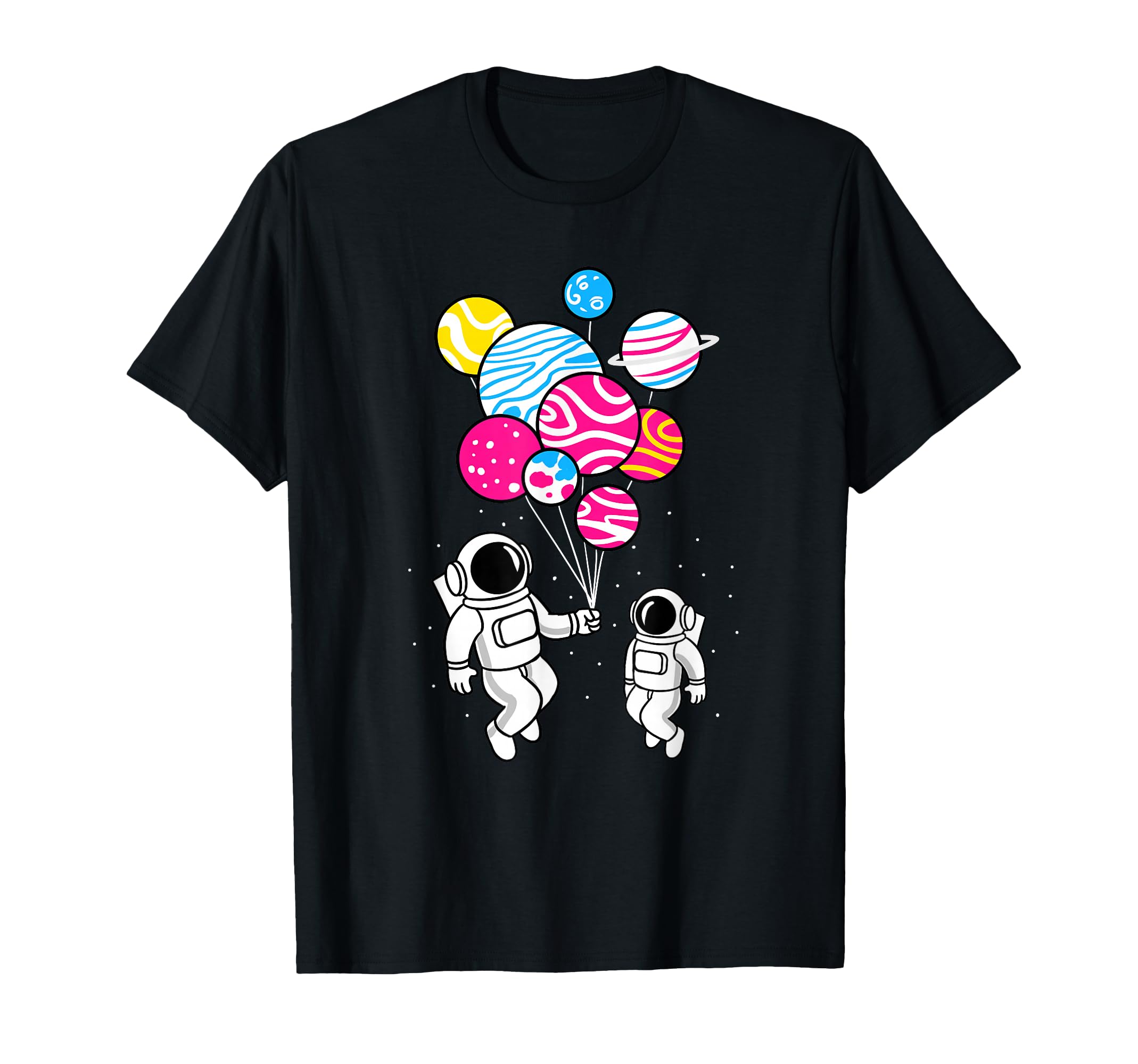 Astronaut Holding Pansexual Planet Balloons Pan Pride T-Shirt