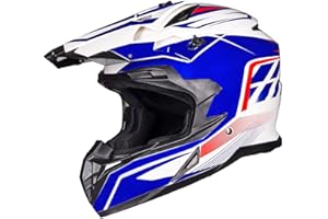 ILM Kids Youth ATV Motocross Off-Road Street Dirt Bike Full Face Motorcycle Helmet DOT Approved Dual Sports Suits Men Women Model 911(S, Blue White)