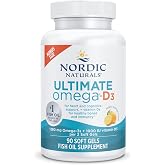 Nordic Naturals Ultimate Omega-D3,1280mg + 1000IU D3, Lemon - 90 Count | Omega-3 Fish Oil with EPA &amp; DHA + Vitamin D3. Supports brain, heart &amp; immune health. Lemon flavor. 45 servings. 2 per day.