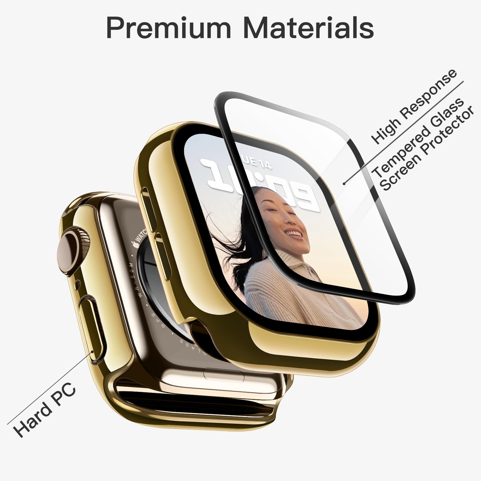 Plated Case with Screen Protector for Apple Watch Series 11 / 10 42mm, 2 Pack