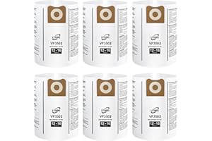 LYJHKJ 6 Pack VF3502 Repalcement Shop Vac Filter Bags Compatible with Ridgid 12-16 Gallon Wet/Dry Vacs, Size A High-Efficiency Double-Layer Vacuum Filter Bags