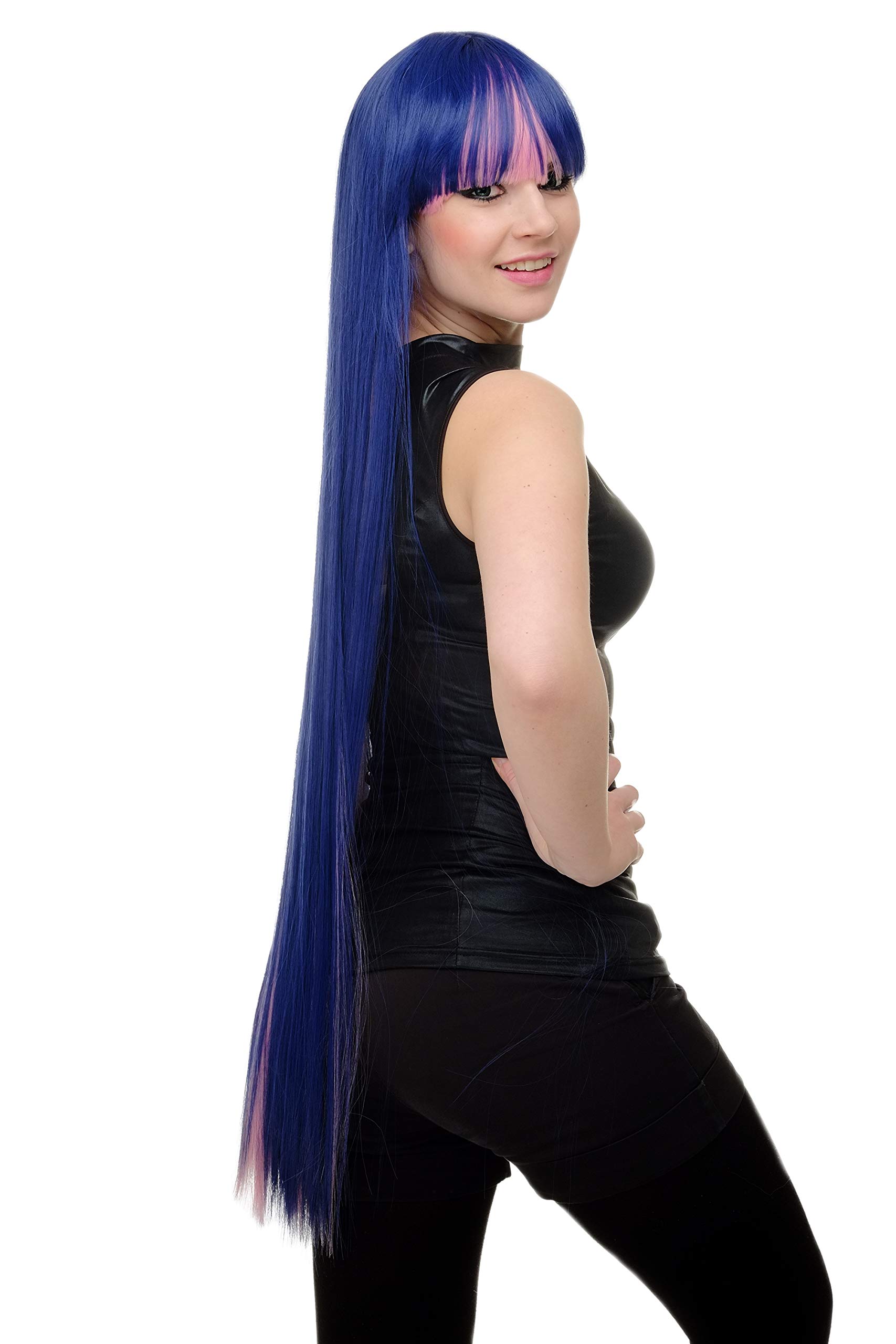 WIG ME UP YZF-7128 Lady Cosplay Quality Wig bangs straight very long 3 colours blue violet pink