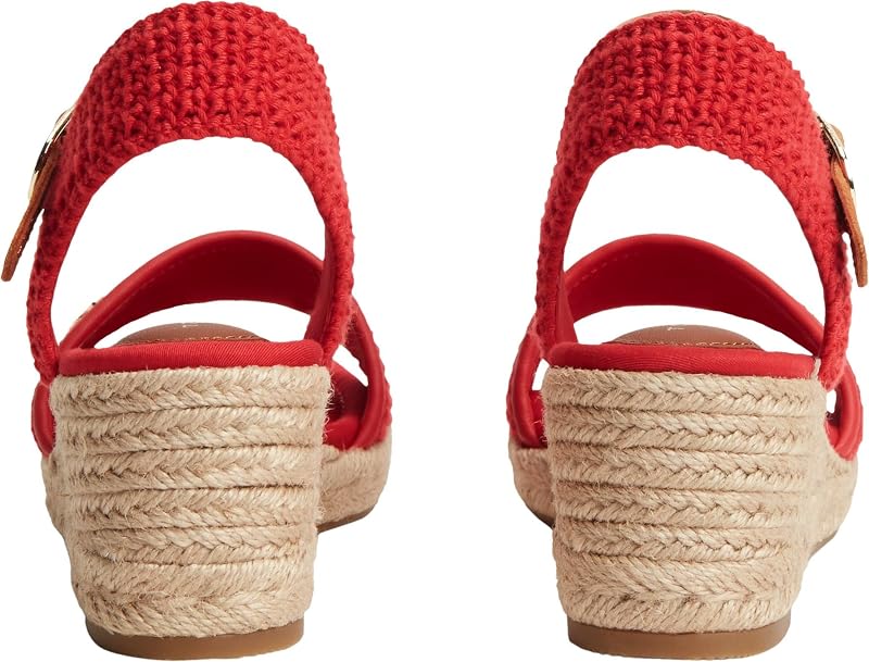 Femmes Th Mid Espad Wedge Crochet FW0FW09516 Sandales à Talons, Rouge, 3.5