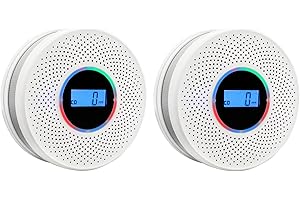 COREEL Smoke Detector Carbon Monoxide Detector Combo with Digital Display and Sound Light Alarm, 2-in-1 Smoke & CO Alarm with Battery Operated for Home, Travel or RV