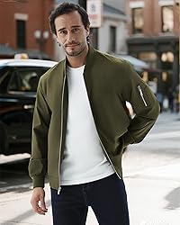 WULFUL Men's Bomber Jacket Lightweight Casual