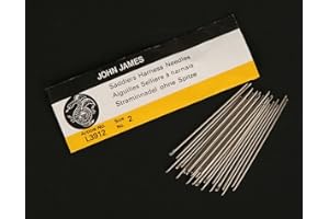 John James - RMLeatherSupply Harness Needles (Pack of 25) Blunt Tip for Leather, Quilting & Beadwork (Size 0 (1/0))