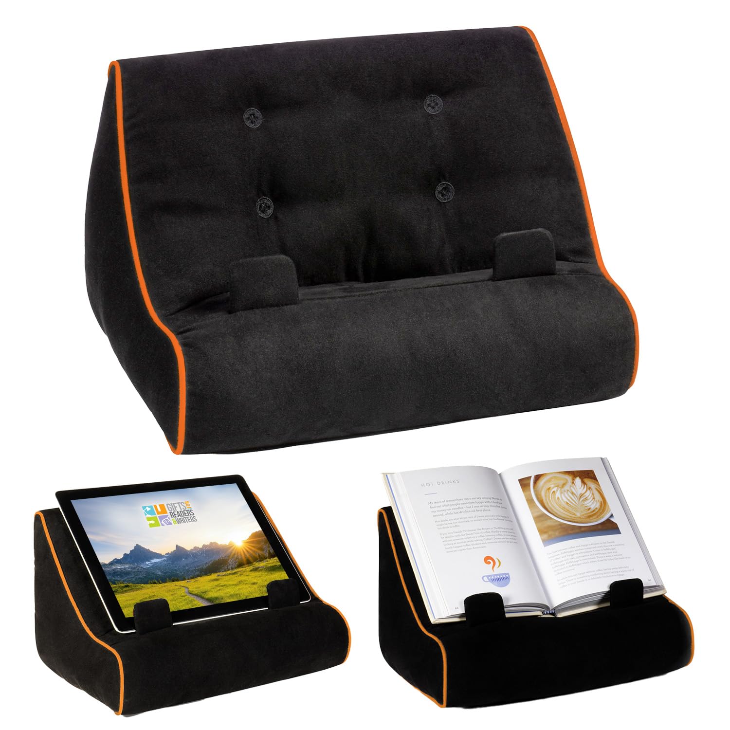 Gifts for Readers & Writers Book Couch iPad Stand for All Tablets, Black