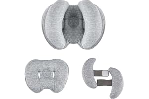 Blublu Park 2 in 1 Baby Support Pillow, Adjustable Banana Shape Baby Neck Head Travel Pillow Stroller Insert Cushion for Kids, Toddler, Gray