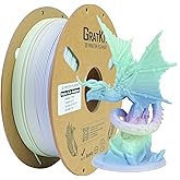Gratkit Matte Rainbow PLA Filament 1.75mm, Color Change 3D Printer Filament, +/-0.03mm, Multicolor Gradient 3D Printing Filament High Speed Matte Rainbow Frosting Cake