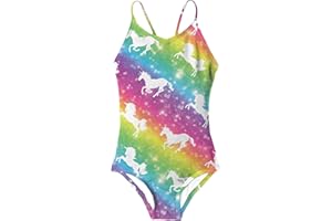 AIDEAONE Girls Swimsuit 3-12 Years One Piece Bathing Suit Quick Dry Beach Swimwear