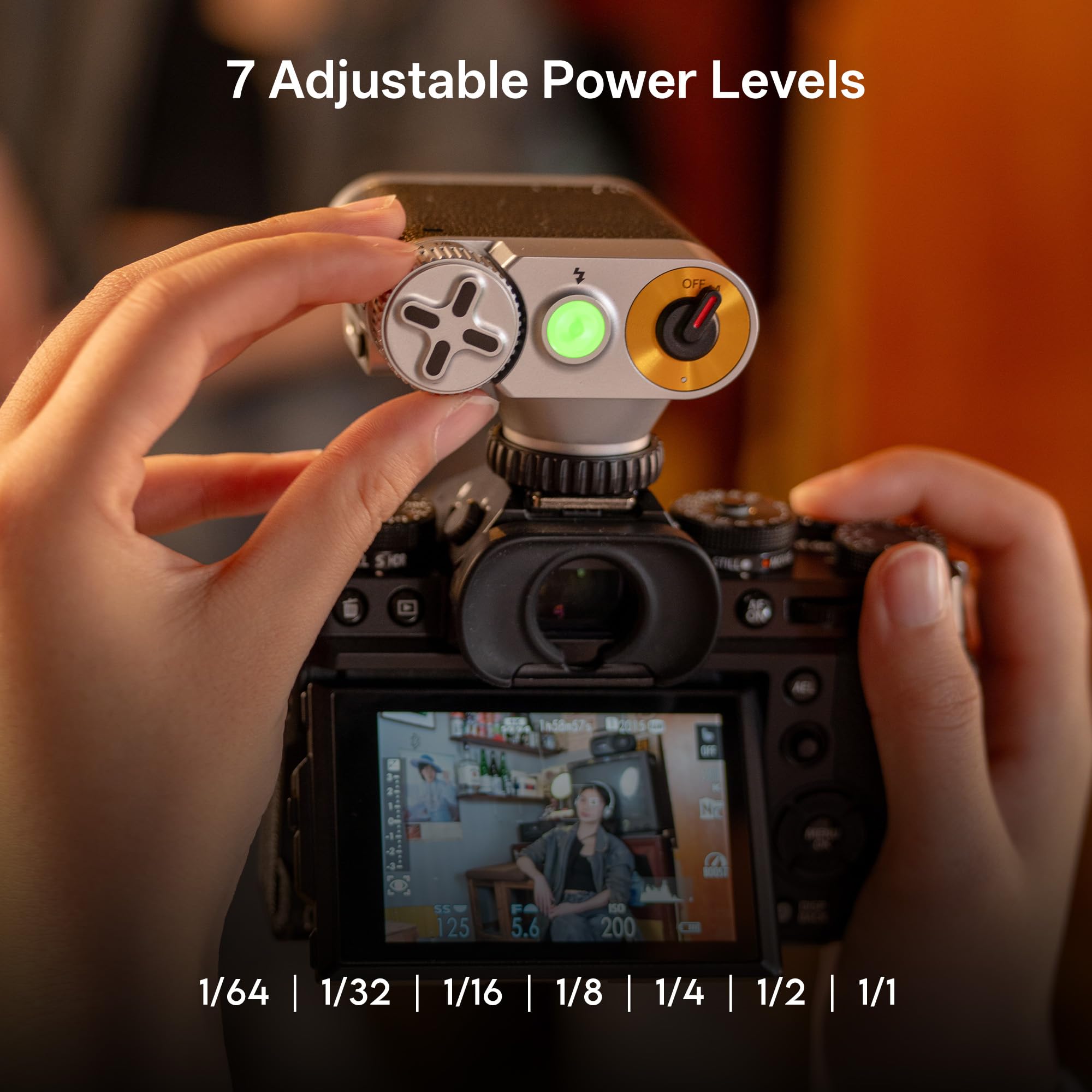 VILTROX Retro Kamerablitz für Kamera, Mini Kamerablitz Blitz GN12, 800mAh Akku, 24W/s Vollleistung, 0,1-1,5s Ladezeit, S1/S2 optische Steuerung für Sony Fujifilm Canon Nikon Olympus (Z1) 4