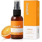 SweatyB® deodorant spray - Odor Protection with whole body deodorant for women & men - Travel Size, Skin-Safe, Vegan & Made in USA - Citrus body spray - 2 Oz