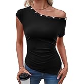 SHEWIN Women Off Shoulder Tops Summer Going Out Shirts Dressy Casual 2026