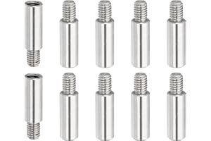 PATIKIL 10 Pcs M6x25+8mm Stainless Steel Standoff Extension Posts Screws,Metric Male Female Thread Adapters Spacer for PCB,Quadcopter Drone,Computer & Circuit Board Assortment Kit
