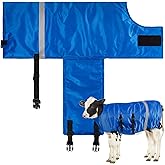 Dunzy 2 Pcs Calf Coat Calf Jacket Warming Blanket Waterproof Windproof Saver Blanket Livestock Warming(Classic Style,Blue)