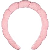 Conair Spa Makeup and Face Washing Headband, Pink Bubble Design, 1 Count, Ultra-Absorbent Microfiber Headband for Washing Fac