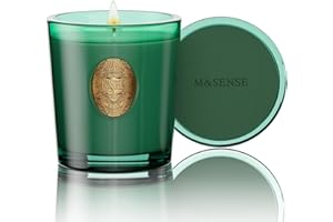 M&SENSE Winter Candle, Evergreen Pine Scented Christmas Candle Gift for Women and Men - 9.2 oz | 50 Hours Burn Time, Emerald 