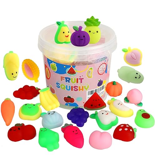 Mochi Squishy Toys, 24 pcs Fruit Squishy Party Favors for Kids Classroom  Prize Stress Relief Squishies Bulk Gift for Birthday Pinata Goodie Bag  Filler - Main Image