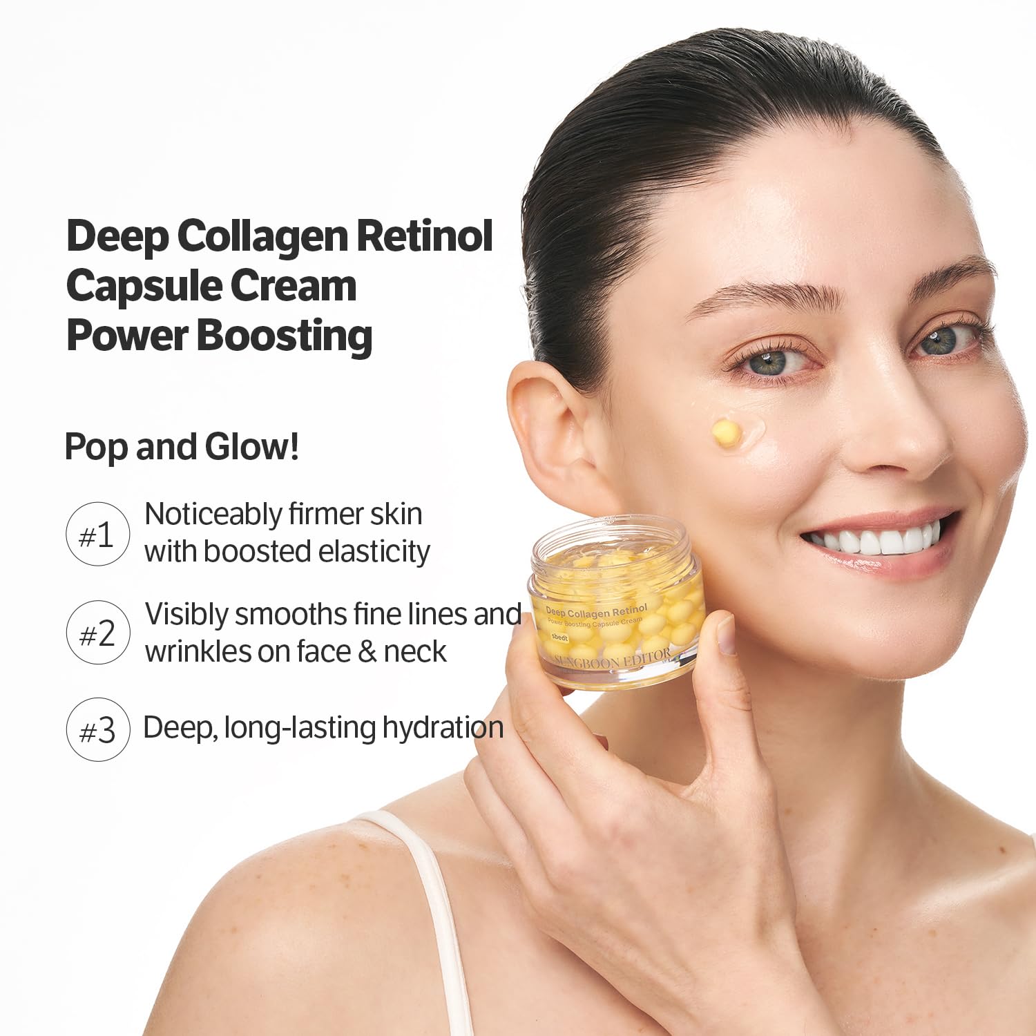 SUNGBOON EDITOR Deep Collagen Retinol Capsule Cream | Anti-Aging Cream for Wrinkles,Firming & Dry Skin | 300K White Spicules+Collagen+Retinol | Stocking Stuffers for Women | Korean Skincare,1.69 fl.oz