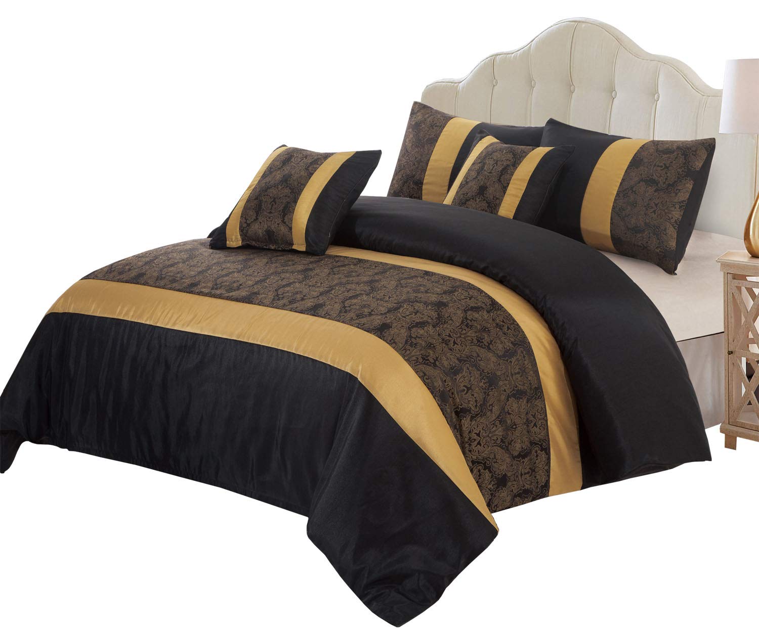 Imperial Rooms 3piece Silk Floral Jacquard Bedding Sets Quilted