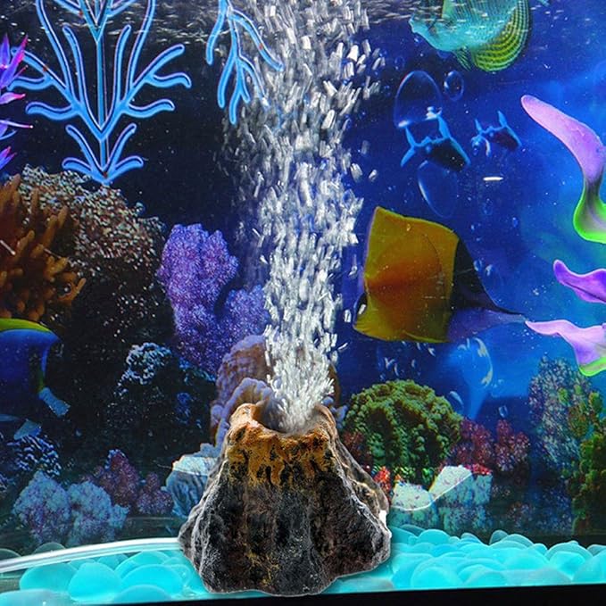 Demiawaking Aquarium Vulkan Form & Luftblase Stein Sauerstoff Pumpe Fisch Aquarium Dekor