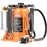 VEVOR Air Hydraulic Bottle Jack, 20 Ton/40000 LBS All Welded Bottle Jack, 10.4-19.7 inch Lifting Range, Manual Handle and Air Pump, for Car, Pickup, Truck, RV, Auto Repair, Industrial Engineering
