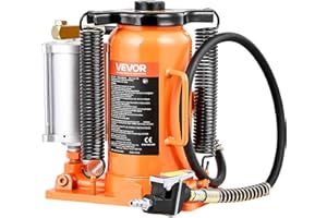 VEVOR Air Hydraulic Bottle Jack, 20 Ton/40000 LBS All Welded Bottle Jack, 10.4-19.7 inch Lifting Range, Manual Handle and Air Pump, for Car, Pickup, Truck, RV, Auto Repair, Industrial Engineering