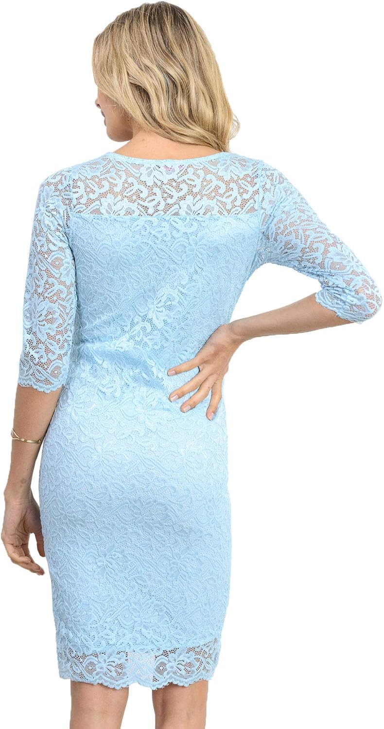 HELLO MIZ Women's Maternity Floral Lace Knee Length Bodycon Dress at  Women’s Clothing store
