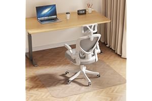 Delamu Office Chair Mat for Hardwood Floor, 30"×48" Office Computer Desk Chair Mat, Clear PVC Heavy Duty Floor Protector Mats for Rolling Chairs