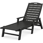 POLYWOOD NCC2280MA-P Nautical Arms Chaise, Black