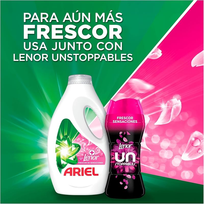 Detergente Lavadora Liquido, 40 Lavados, Jabon Frescor Sensaciones, Limpieza Mejorada en Ciclos Mas Frios con la Exclusiva Tecnologia de Limpieza en Frio, El embalaje puede variar
