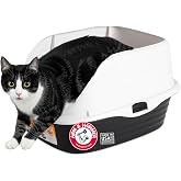 Arm &amp; Hammer Rimmed Cat Litter Box with High Sides and Microban, Made in USA