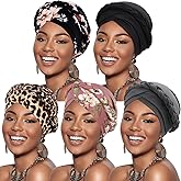 DRESHOW African Women Turban Caps Beanie Twist Headscarf Pre-Tied Twisted Braid Headwraps for Women Chemo Cancer Cap