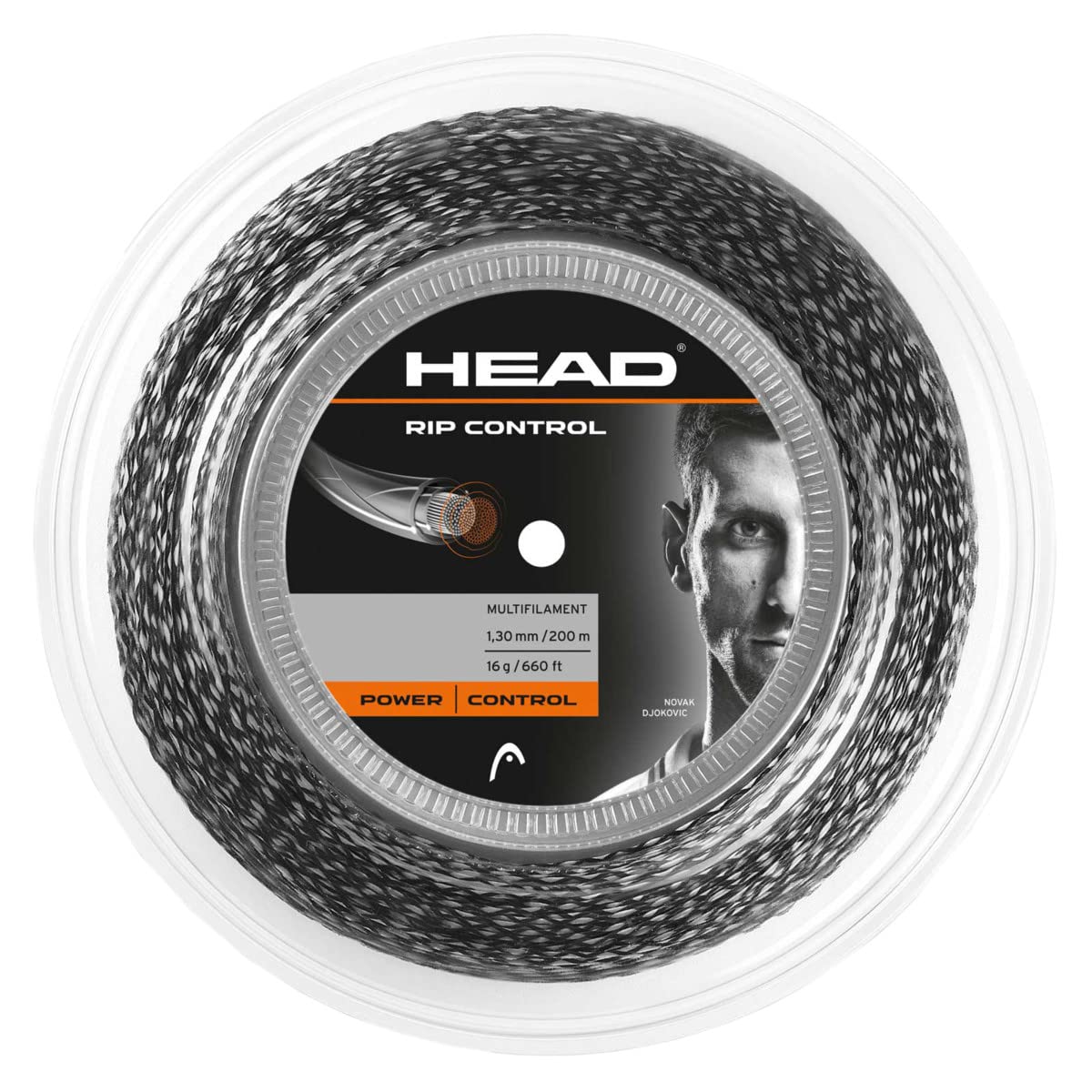 Head Rollo Rip Control Reel 03/04 Racquet String - Multi-Colour/Black, Size 17