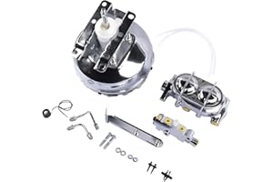 Woosphy Chrome 11" Power Brake Booster Assembly Replacement for Chevy Blazer C10 K10 R10 V10 C10 Pickup GMC K1500 R1500 V1500