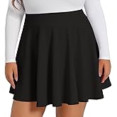 JOELLYUS Plus Size Skirts for Women Summer Pleated Mini Skirt Casual Flowy High Waisted Womens Short Skirts