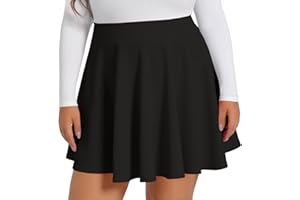 JOELLYUS Plus Size Skirts for Women Summer Pleated Mini Skirt Casual Flowy High Waisted Womens Short Skirts