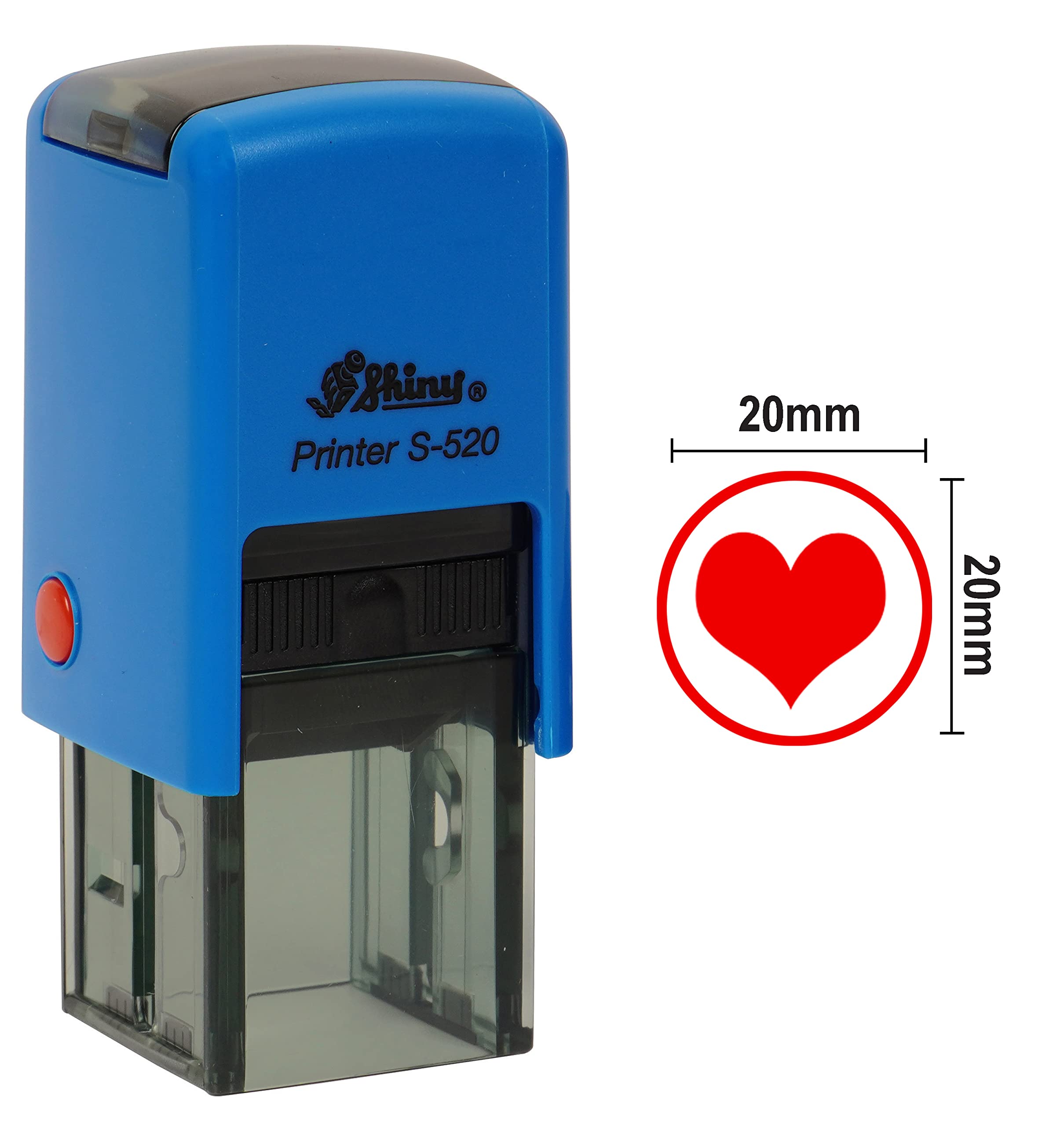 Printtoo Heart Shape Round Self Inking Rubber Stamp Shiny Mini Round Stamper 20mm Teachers Stamp