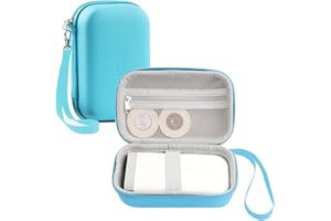 VILLOV Label Maker Case PU, EVA Material, Compatible with Phomemo D30|D35|NELKO P21|NIIMBOT D11|JADENS D110|SUPVAN E10, Blue